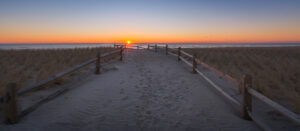 View of a pathway to the beach from a Mantoloking summer rental